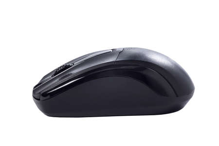 Wireless mouse isolated on white, close-up. Computer accessories.の写真素材