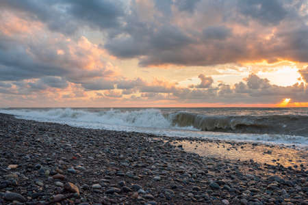 A beautiful landscape at the sea shore.の写真素材