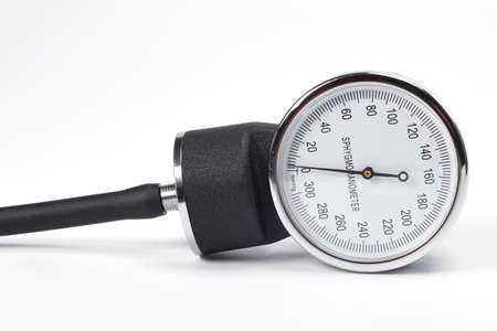 Tonometer on white background close up. View from above. health equipment, medicine. closeup.