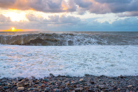 A force of nature. A storm at the sunset