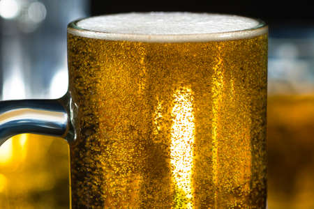 Glass of dark beer by close-up
