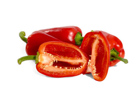 Fresh, red pepper, isolated on white backgroundの写真素材