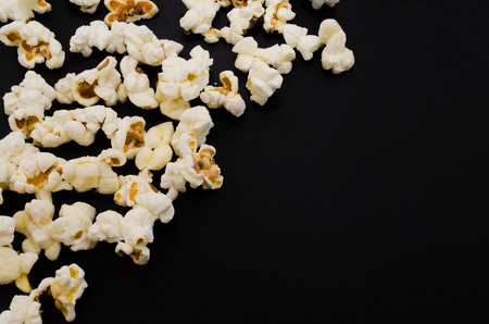 Popcorn on black background, isolatedの写真素材