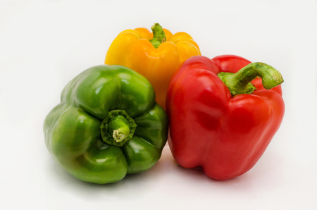 Bell pepper on a white backgroundの写真素材