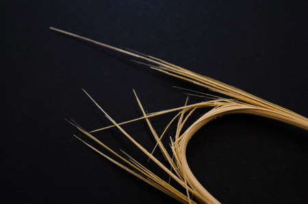 Broken bars on a black backgroundの写真素材