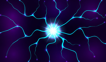 Electric lighting effect, abstract techno backgrounds for your design.のイラスト素材