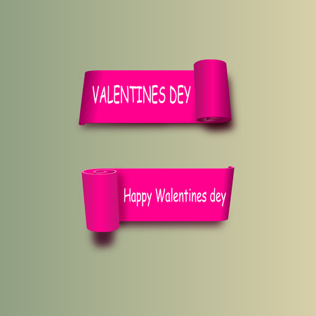 EPS 10. Valentines day.the red scroll.set of bannersのイラスト素材