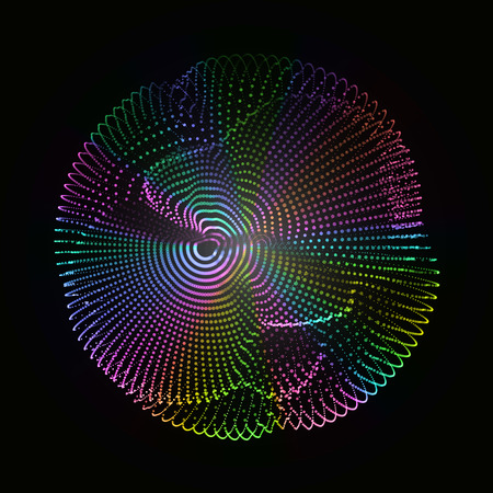 Futuristic Abstract Background. 3d Vector Illustration. Warp surface. Distortion. Fabric. Space surface. sci-fi backdrop. Big data wireframe.のイラスト素材