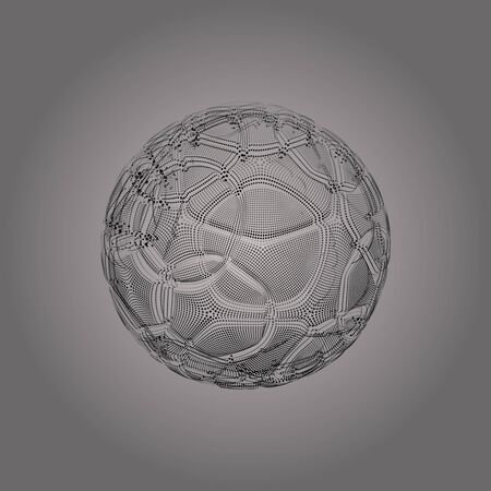 Futuristic Abstract Background. 3d Vector Illustration. Warp surface. Distortion. Fabric. Space surface. sci-fi backdrop. Big data wireframe.のイラスト素材