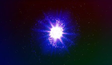 EPS 10. Explosion in space. An expanding galaxy. Vector illustrationのイラスト素材