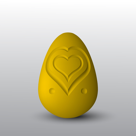 eps10. A golden egg with a heart cut out on it.のイラスト素材