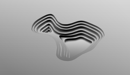 eps10. 3d Topological map of mountains and hills. Cartography and topology. Vector illustrationのイラスト素材