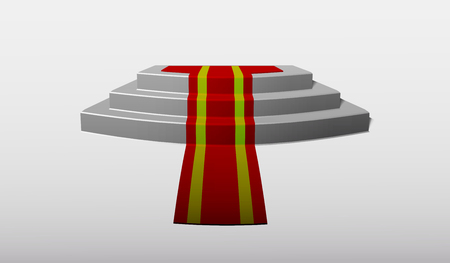 eps10. Empty Illuminated Round Podium for Award Ceremony Illustration. 3dのイラスト素材