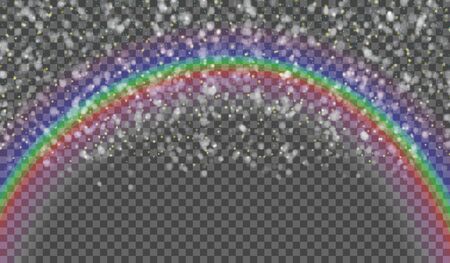 eps10.Blurred drops on the background of the rainbow. Transparent background. Vector illustrationのイラスト素材