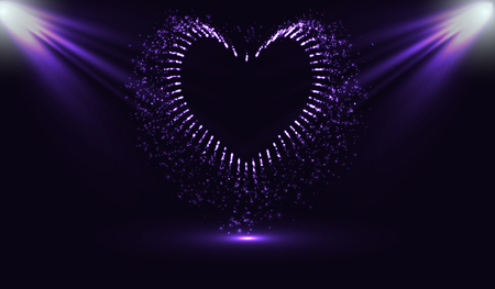 eps10. Fireworks in the shape of a heart. Fiery Jetのイラスト素材