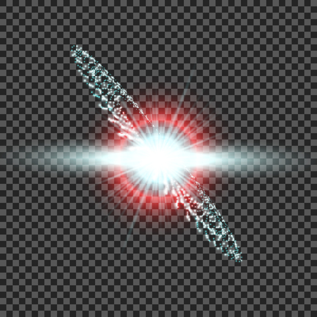 eps10. Explosion of a star in space. Bright glow. Flighting debris. Space backgroundのイラスト素材