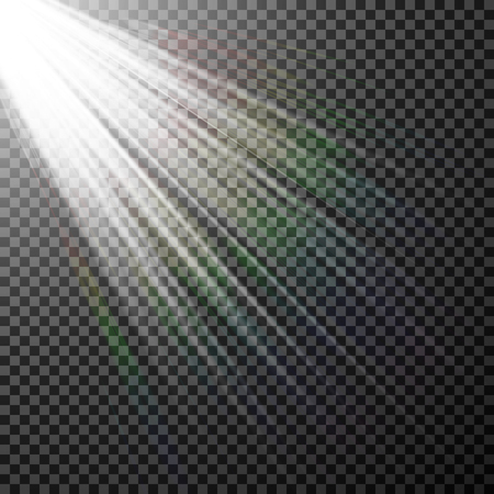 EPS10. Light Spotlight white. Template for light effect on a transparent background. Vector illustrationのイラスト素材