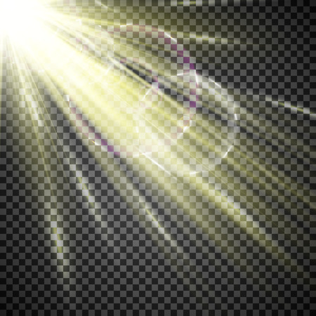 EPS10. Light Spotlight white. Template for light effect on a transparent background. Vector illustrationのイラスト素材