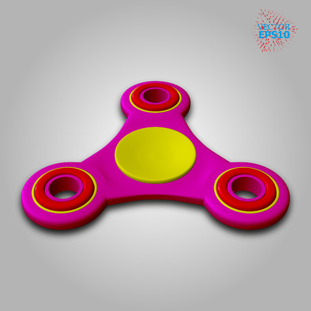 Perspective Vector illustration of a fidget spinner isolated on white background.のイラスト素材