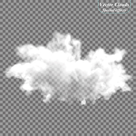 EPS 10. Fog or smoke isolated transparent special effect. White vector cloudiness, mist or smog background. Vector illustrationのイラスト素材