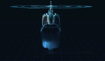 eps10. Holographic framework of the helicopter. 3D illustrationのイラスト素材
