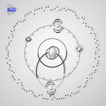 3D engineering technology vector backdrop. Futuristic technical plan, mechanism. Monochrome mechanical scheme, dimensional abstract industrial design can be used as website background.のイラスト素材