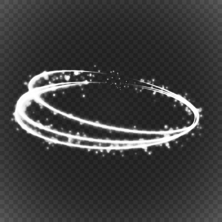 EPS10. Glow light effect. Circular lens flare. Abstract rotational lines. Power energy neon lights cosmic abstract frame. Magic round frame. Swirl trail.のイラスト素材