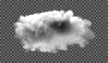 Fog or smoke isolated transparent special effect. White vector cloudiness, mist or smog background. Vector illustrationのイラスト素材