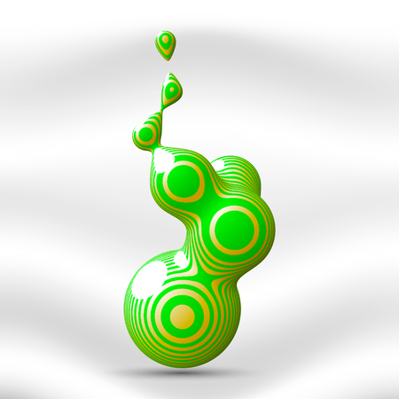 eps10. Metaball element with striped texture. The liquid droplets on a light background. Vector illustration.のイラスト素材