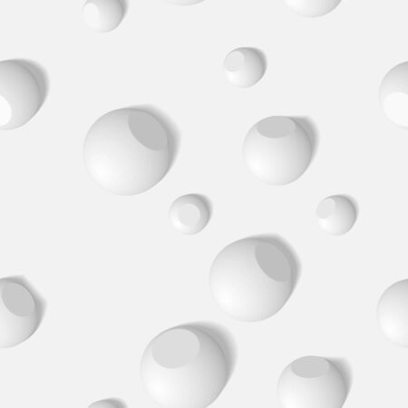 Seamless pattern with three-dimensional spherical objects. Abstract mosaic of white spheresのイラスト素材
