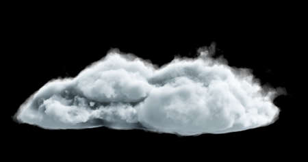 3d rendering. Realistic fluffy dense clouds on a black background. Element for your creativityの写真素材