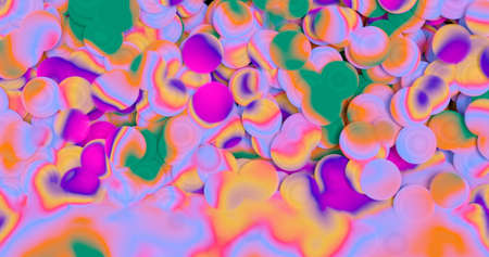 3d illustration. Abstract background. An illustration of multi-colored fluffy shapes.
