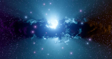 3d rendering. Space wallpaper and background. Universe with stars, constellations, galaxies, nebulae...