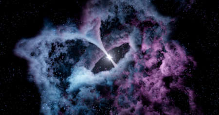 3d rendering. Space wallpaper and background. Universe with stars, constellations, galaxies, nebulae...
