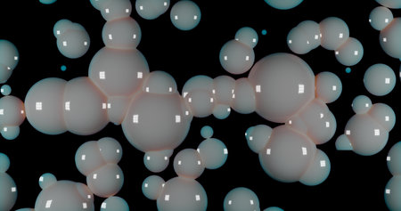 3d rendering. Foam or cream with pink bulbs. Background for your design
