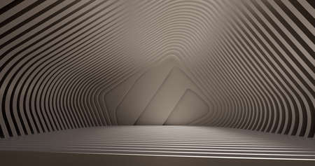 3d . Concrete construction. A long corridor with holes on the sides into which light breaks through. Interior illustrationの写真素材