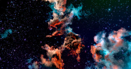 3d rendering. Space wallpaper and background. Universe with stars, constellations, galaxies, nebulae...