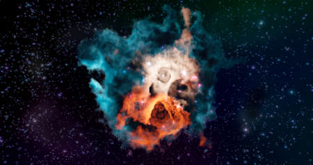 3d rendering. Space wallpaper and background. Universe with stars, constellations, galaxies, nebulae...