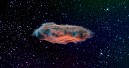 3d rendering. Space wallpaper and background. Universe with stars, constellations, galaxies, nebulae and gas and dust cloudsの写真素材