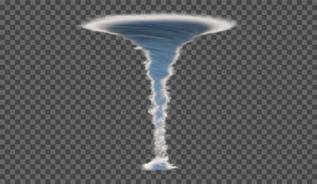 Vector illustration of a tornado or tornado on a transparent background. Element for your design.のイラスト素材