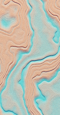 3d rendering. The texture of the sand from the stripes of blue and brown. Summer background.の写真素材