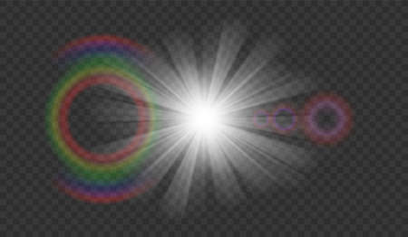 Vector illustration. Transparent sunlight special lens flare light effect.のイラスト素材