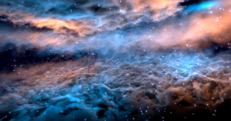 3d rendering. Space wallpaper and background. Universe with stars, constellations, galaxies, nebulae...