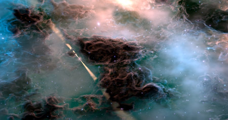 3d rendering. Space wallpaper and background. Universe with stars, constellations, galaxies, nebulae...