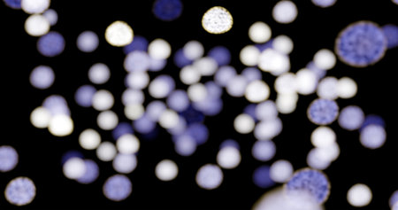 3d rendering. Abstract Christmas bokeh background blue blurred shiny lights.