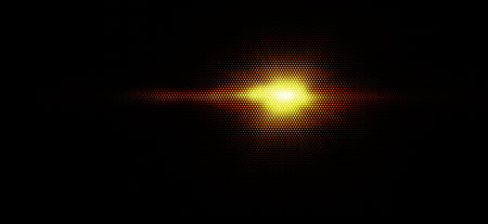 Mosaic image of light source from hexagons. Honeycomb structure. Vector illustration.