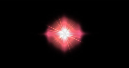 Mosaic image of light source from hexagons. Honeycomb structure. Vector illustration.