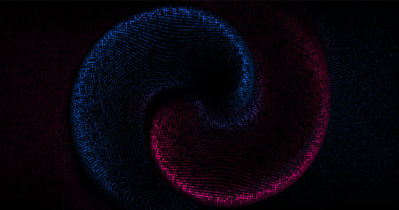 Wave pattern vector. 3D glowing abstract digital particles background. Technology concept. Abstract background. Future vector illustration.のイラスト素材