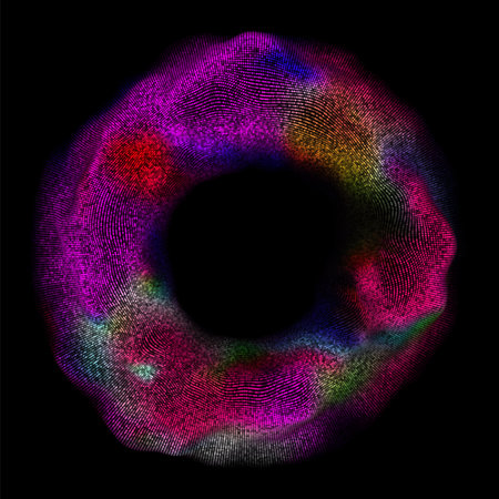 Wave pattern vector. 3D glowing abstract digital particles background. Technology concept. Abstract background. Future vector illustration.のイラスト素材