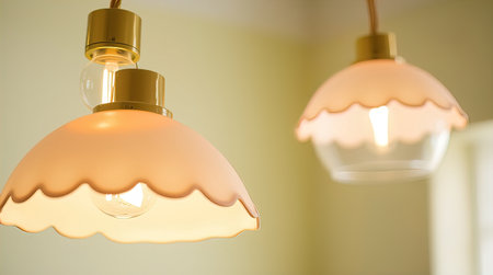 Ceiling lamp with bokeh light background, stock photoの写真素材